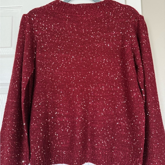 Vero Moda Leilani Black Knit Sequin Holiday Bling Balloon Sleeve Sweater - Picture 7 of 10